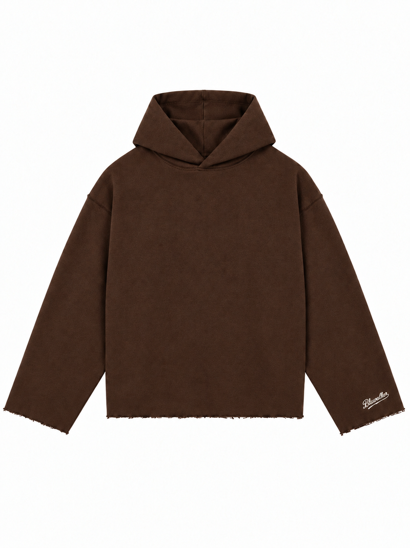Hoodie Raw Edge- Brown