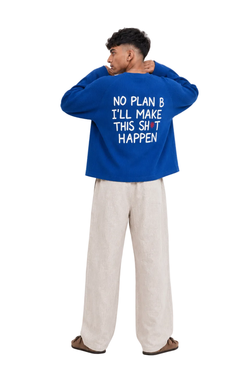 No plan B-waffle Raglan F/s Tee