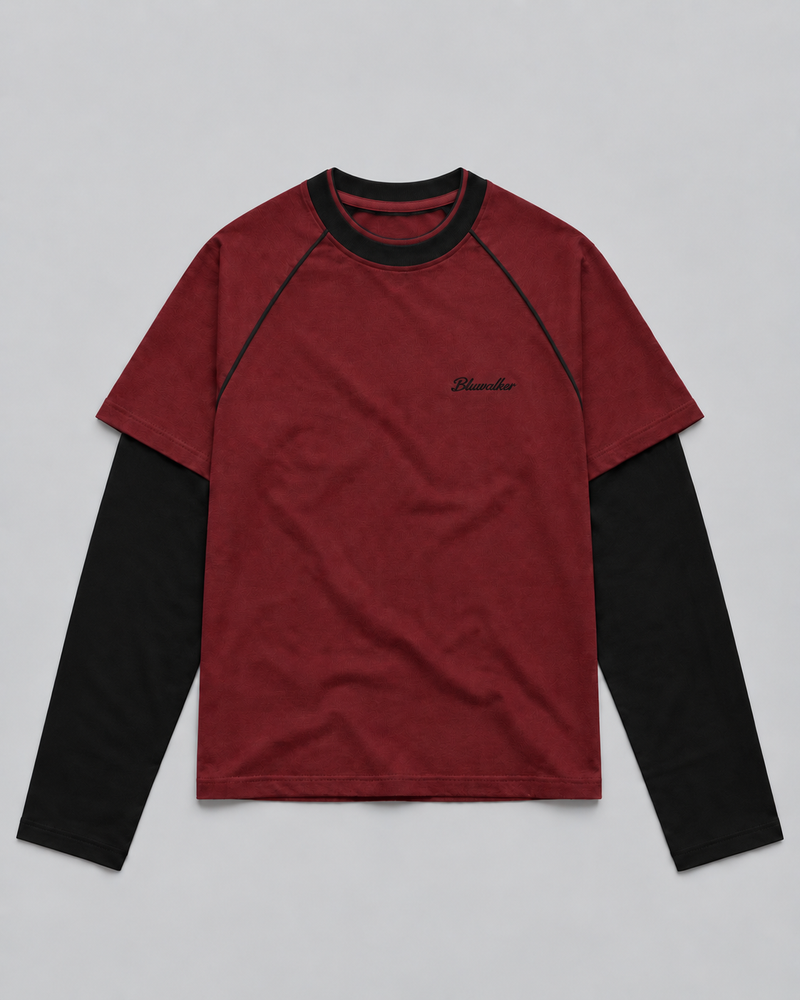 Split Sleeve(Maroon/black) long sleeves