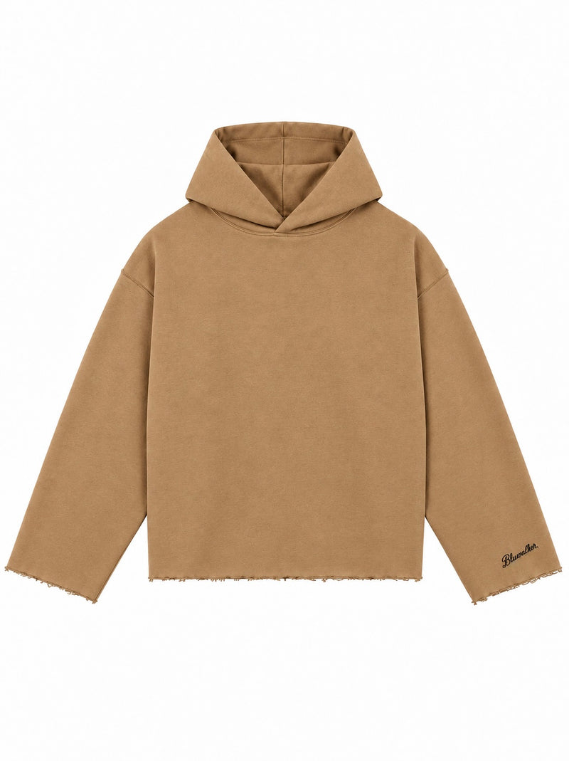 Hoodie Raw Edge- camel