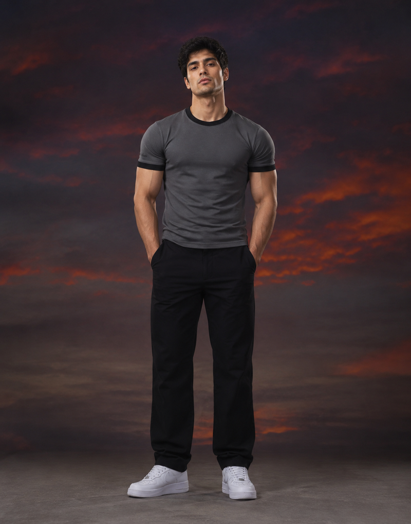 Grey Ringer Tee