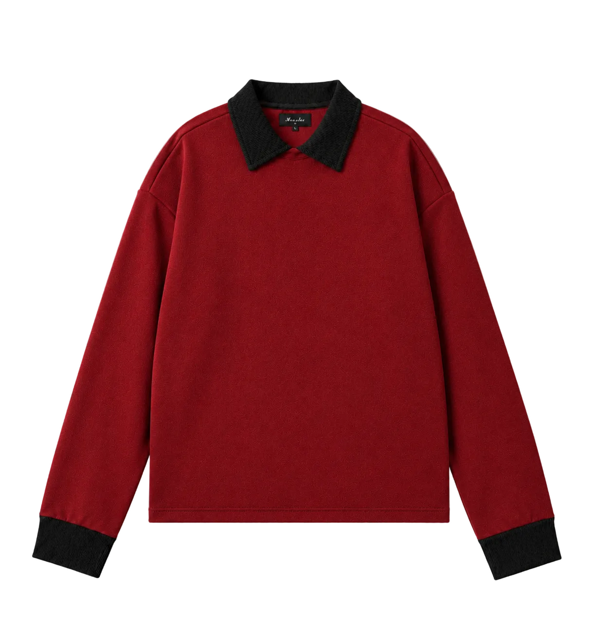 LAYERED COLLAR TEE- RED/ BLACK