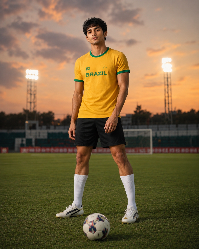 Brazil- Yellow ringer tee