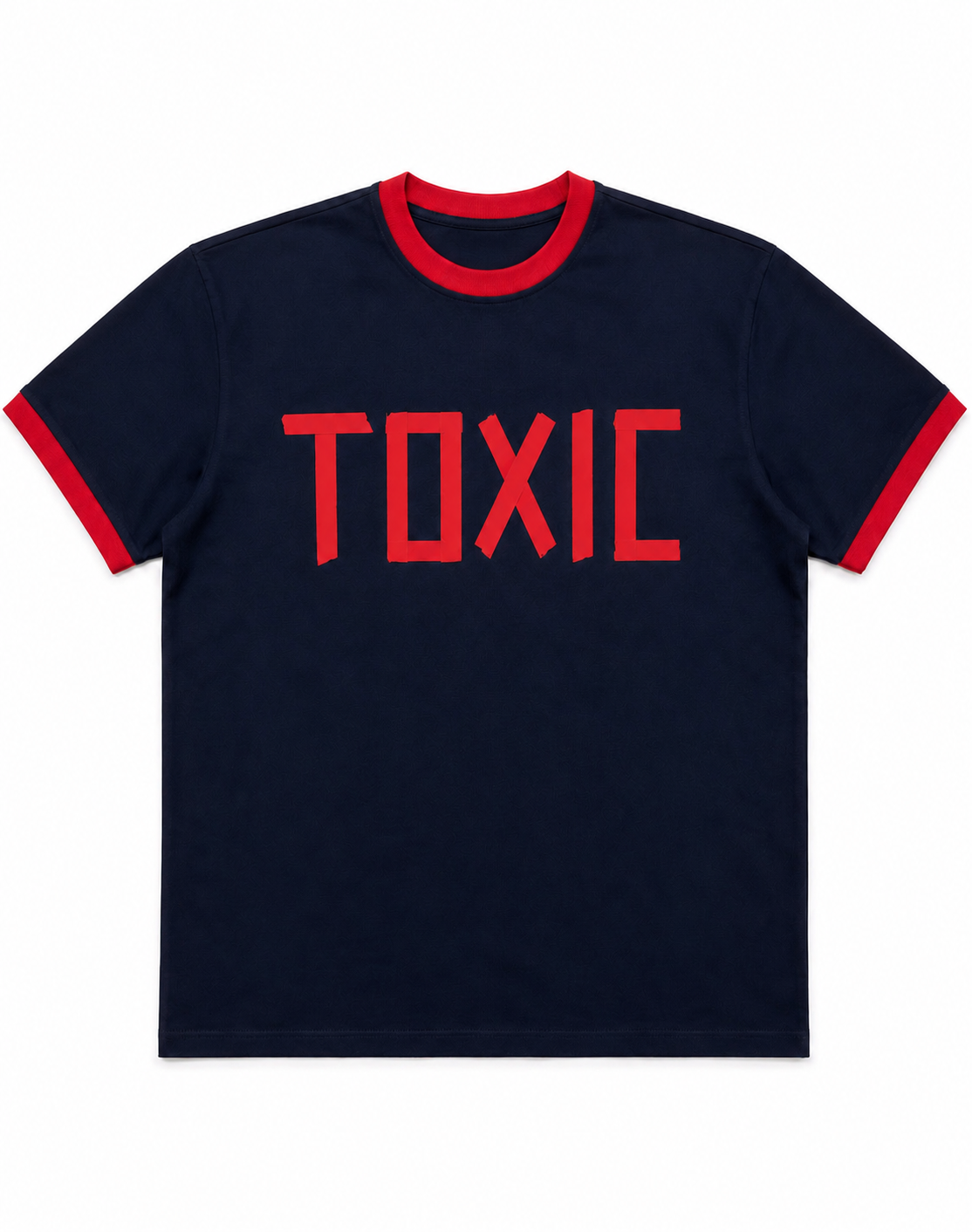 TOXIC-Navy/red Ringer Tee