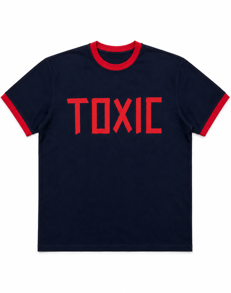 TOXIC-Navy/red Ringer Tee