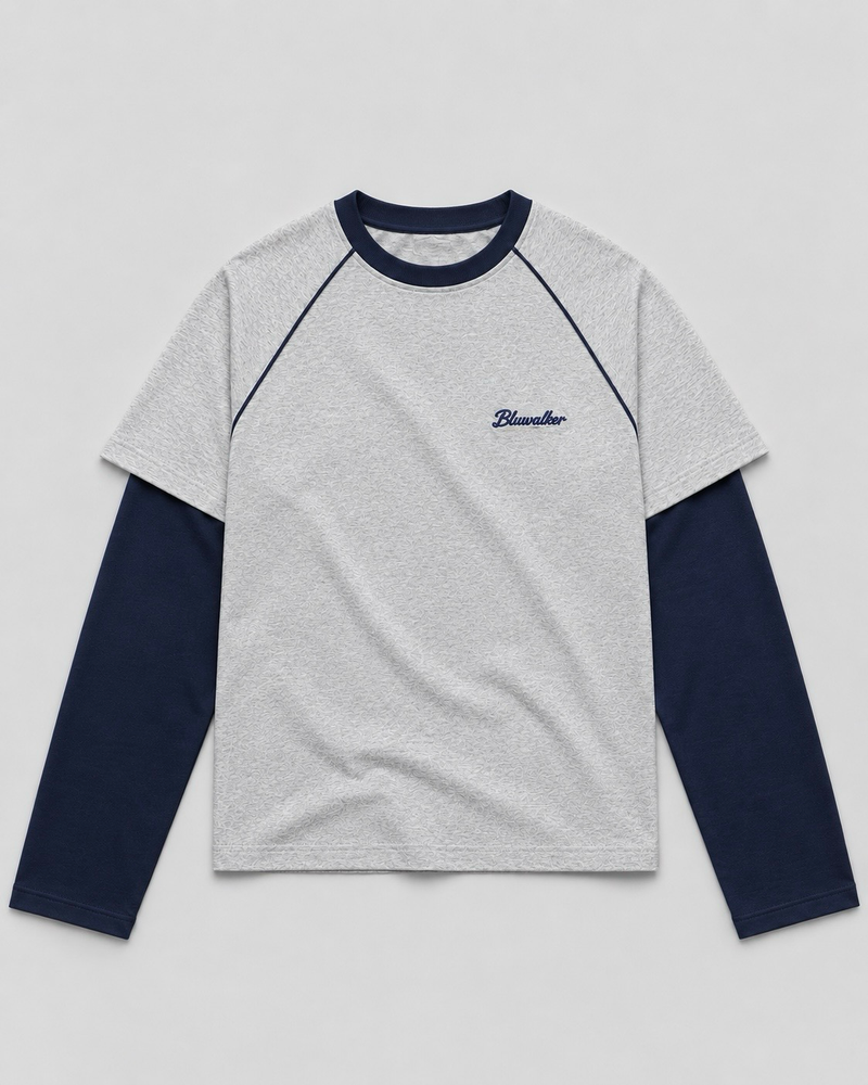 Split Sleeve(grey/navy) long sleeves