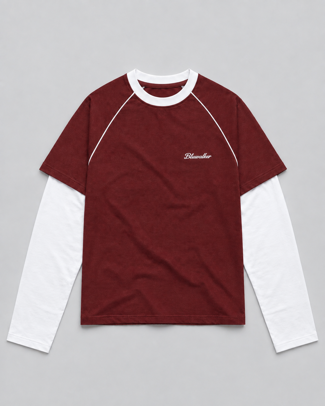 Split Sleeve(Maroon/white) long sleeves