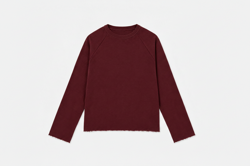 Maroon-raglan raw F/s