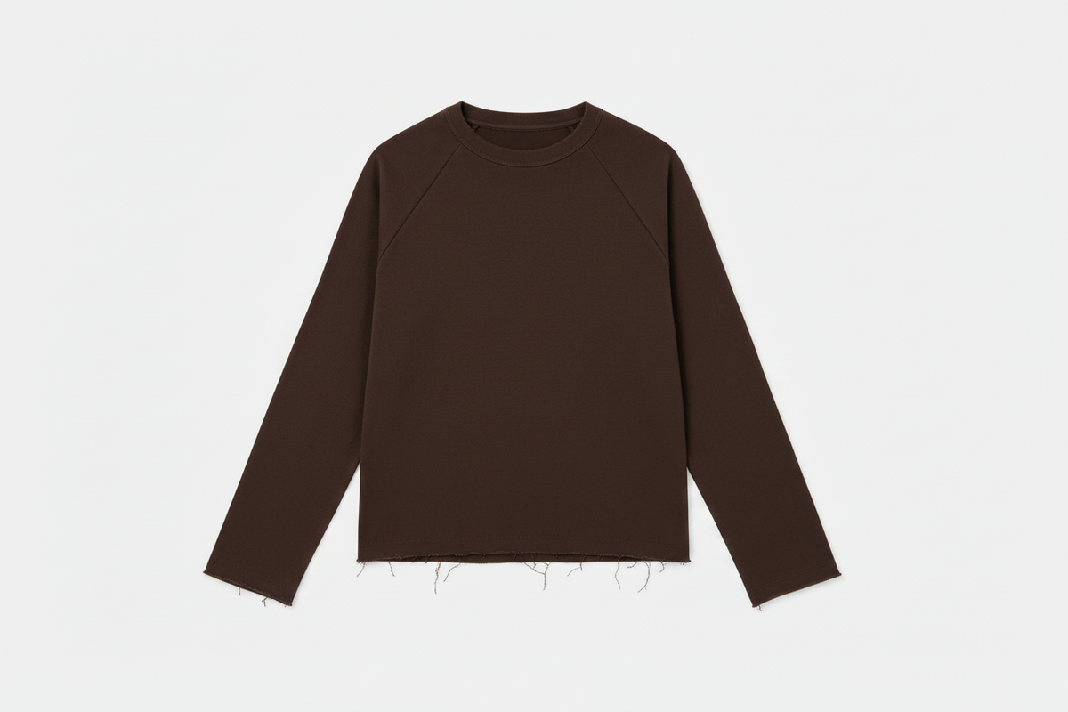 Brown-raglan raw F/s