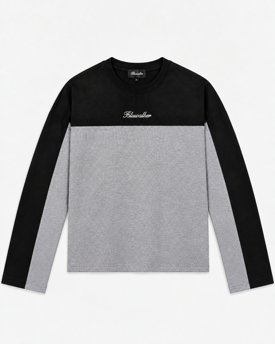 CONTRAST SERIES-01 (BLACK/MELANGE GREY BOXY TEE)