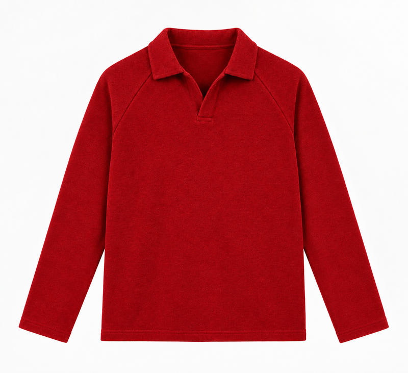Red Raglan Polo F/s