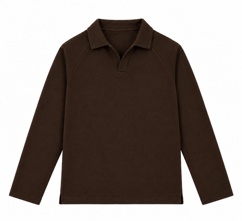 Brown Raglan Polo F/s
