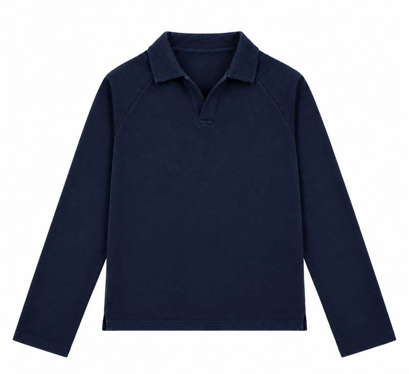 Navy blue Raglan polo F/s