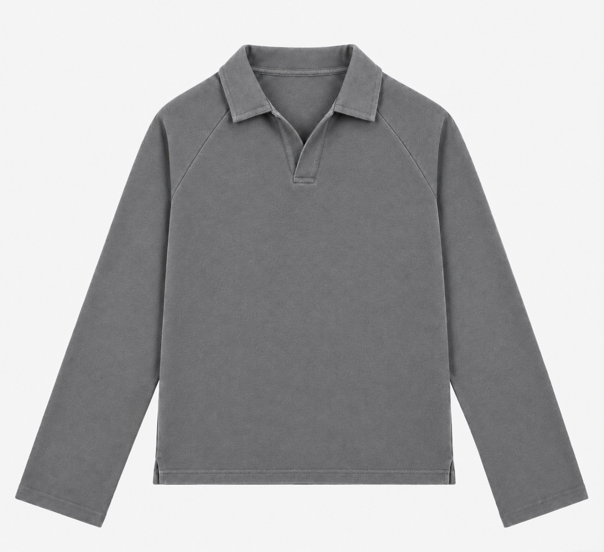 Grey Raglan Polo F/s