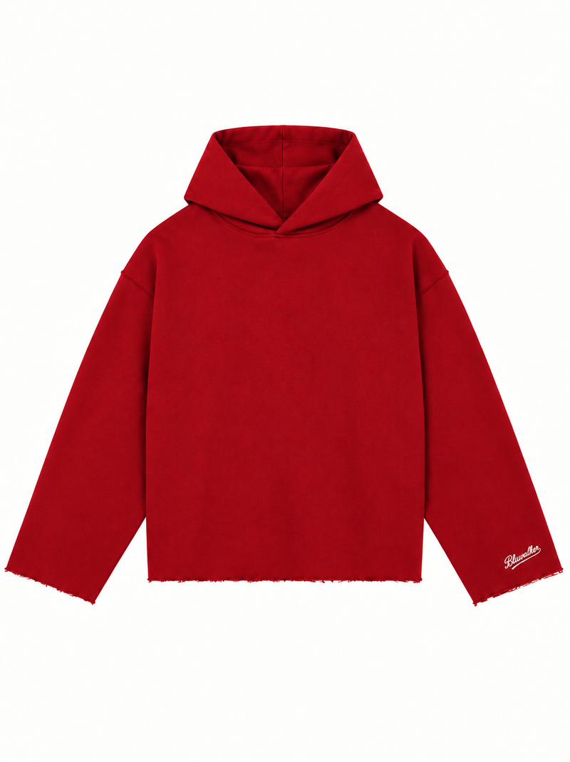 Hoodie Raw Edge- Red