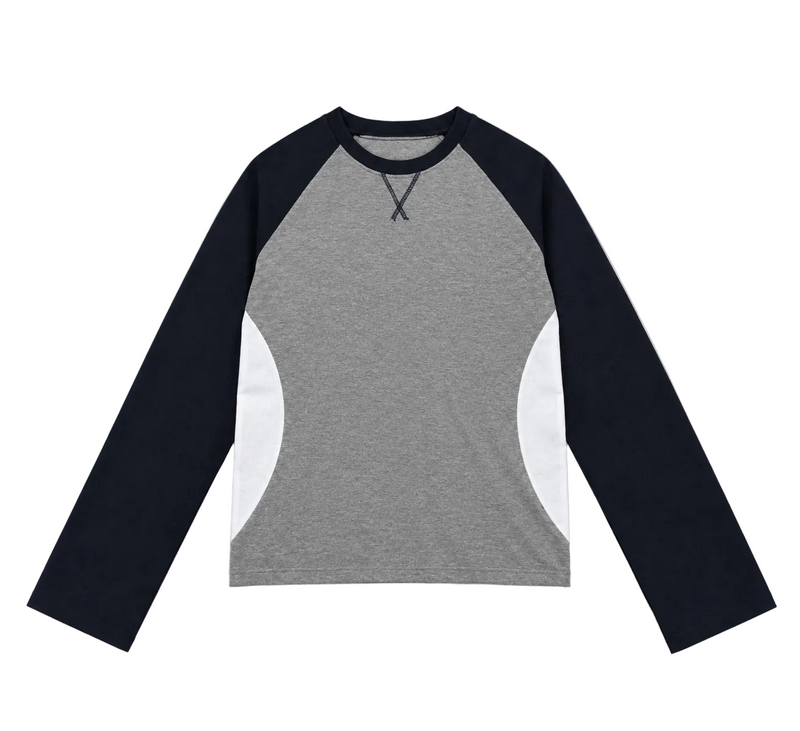 CrossThread- melange/navy raglan f/s