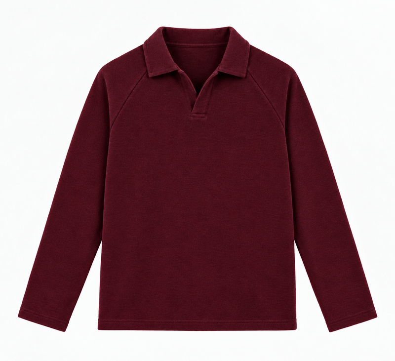 Wine Raglan Polo F/s