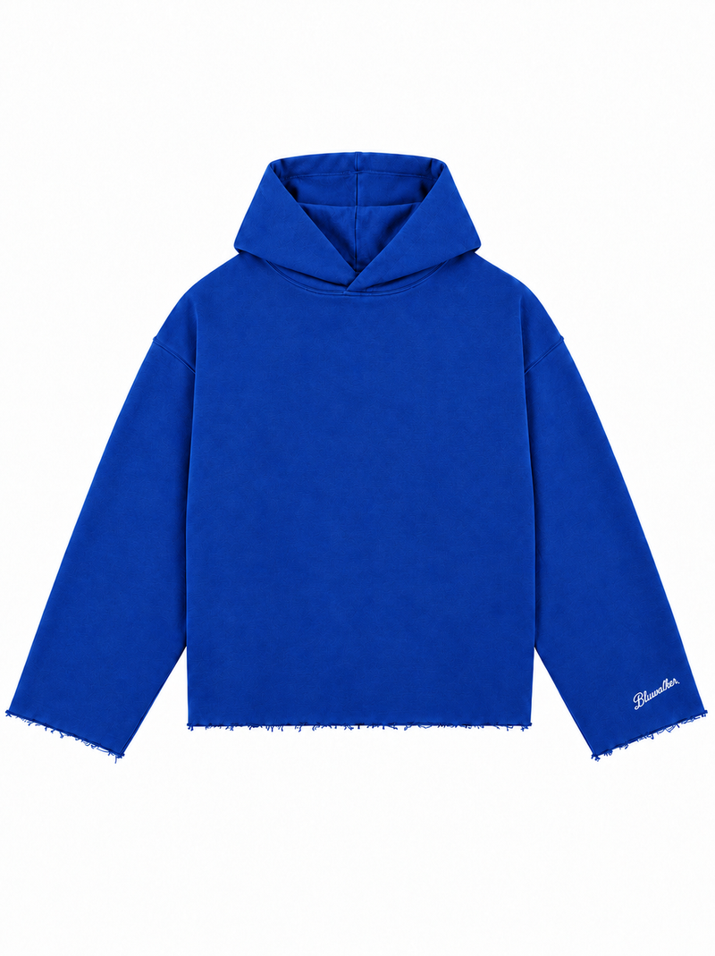 Hoodie Raw Edge- Royal blue