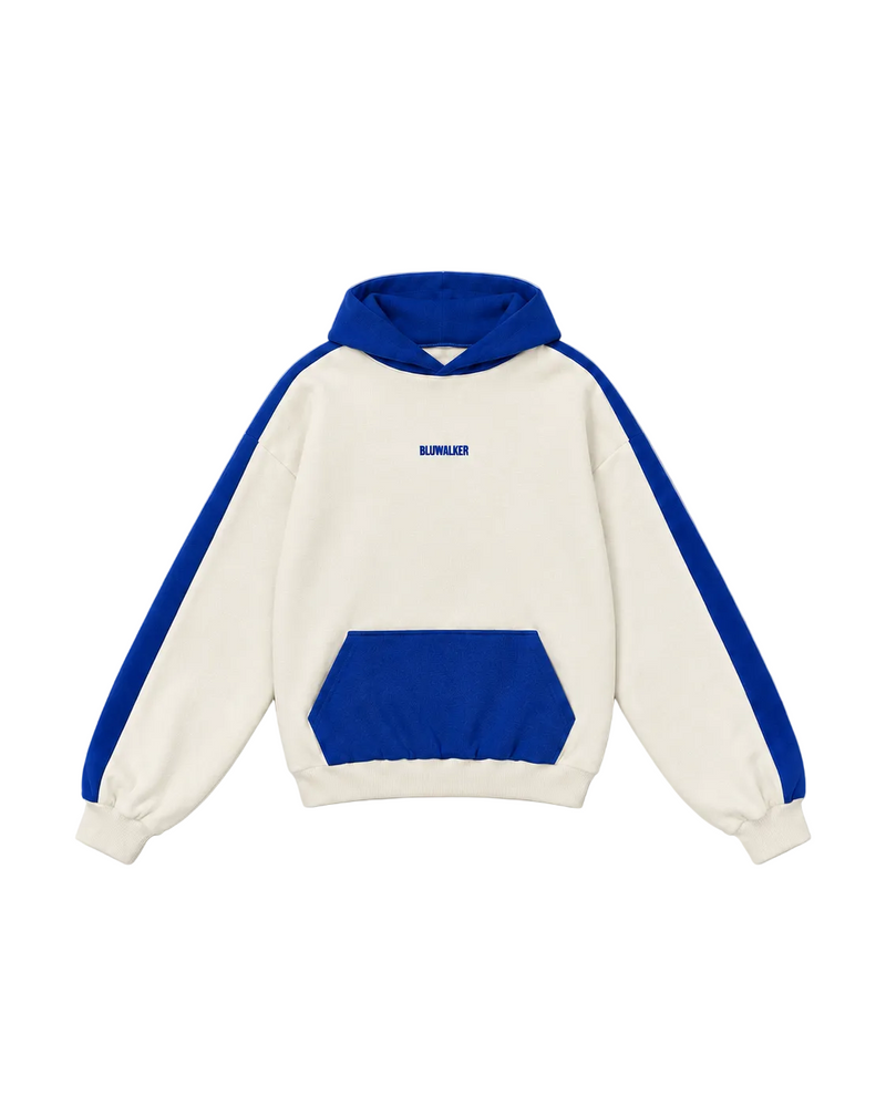 Stripe Hoodie - royal/off white