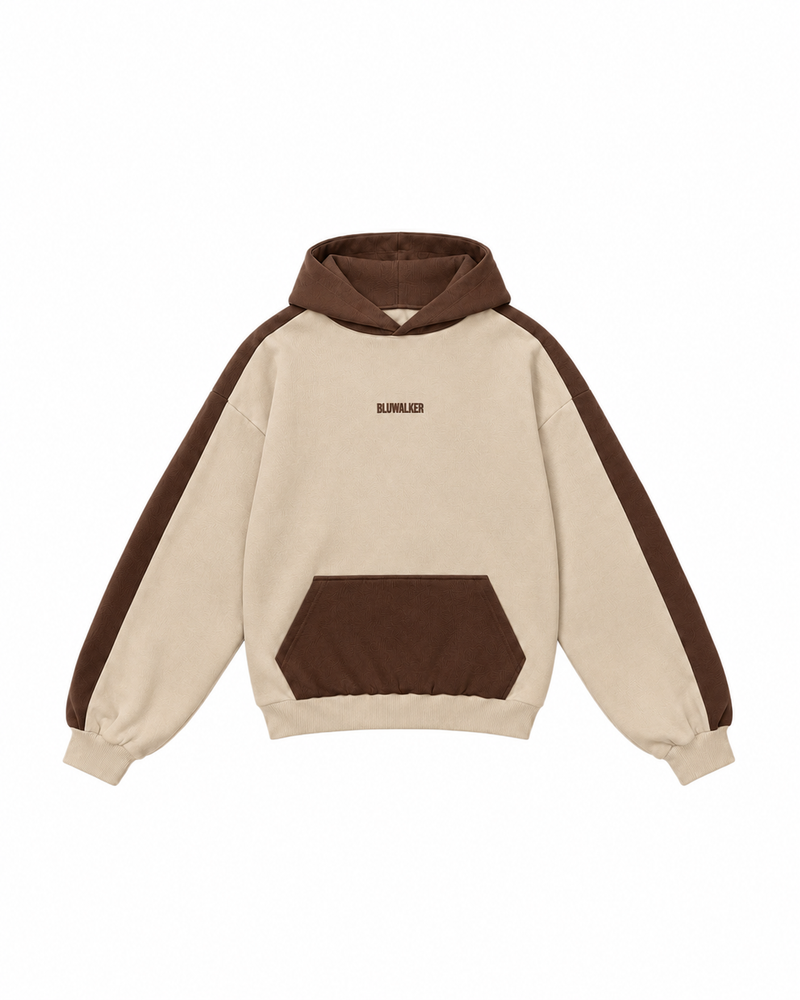 Stripe Hoodie - Beige/Brown