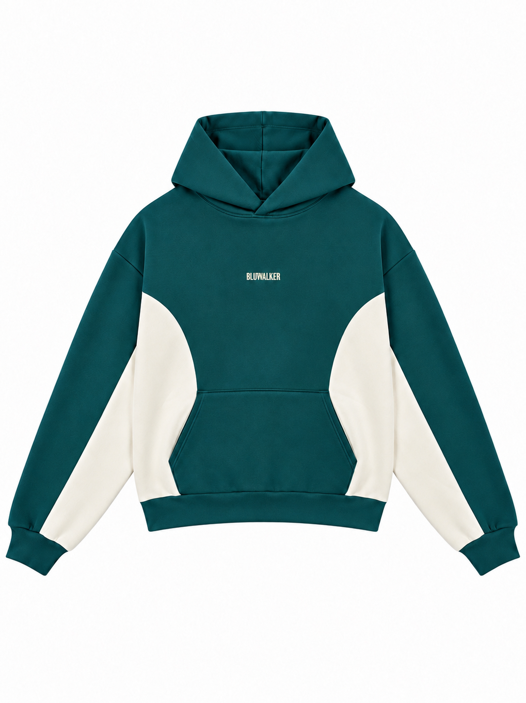 Eclipse hoodie - Teal/off white
