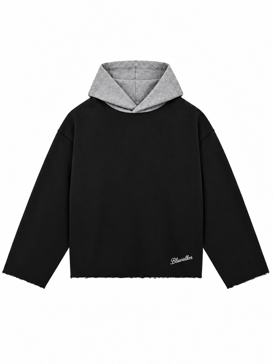 Contrast hood- black/melange